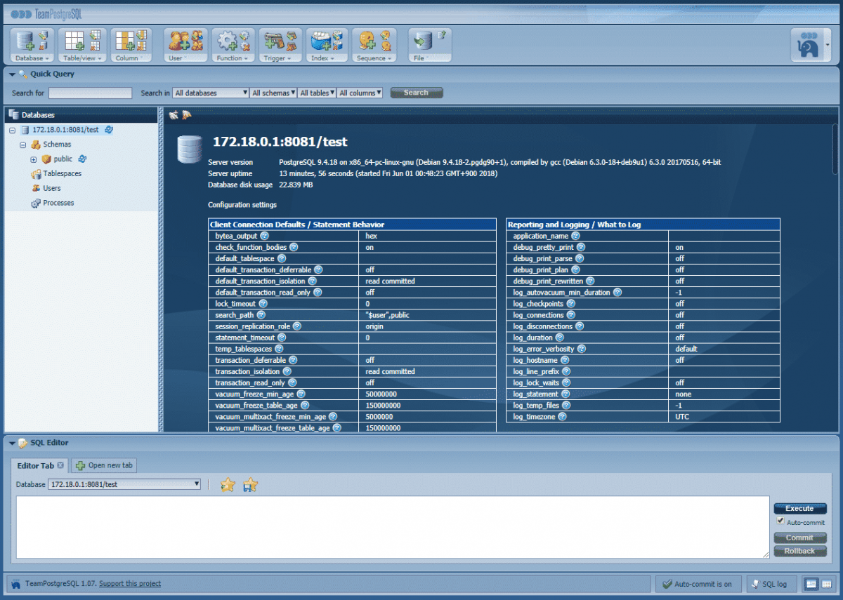 TeamPostgreSQL 메인화면